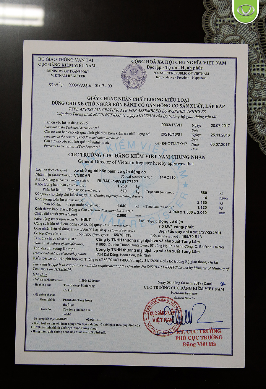 Xe ô tô điện 4 bánh có được phép tham gia giao thông không?