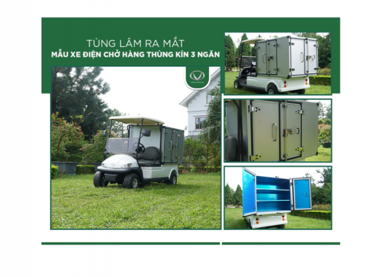 Chiêm ngưỡng mẫu xe điện chở hàng thùng kín 3 ngăn mới nhất của Tùng Lâm