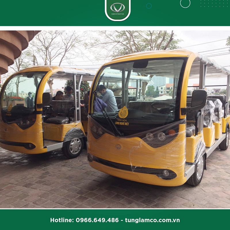 Tùng Lâm bàn giao 2 xe điện 14 chỗ VNE.CAR 14AC i10 cho Trung tâm Tinh hoa Làng nghề Việt