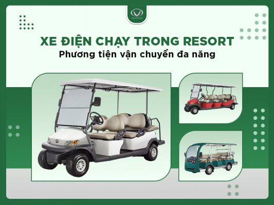 xe điện chạy trong resort