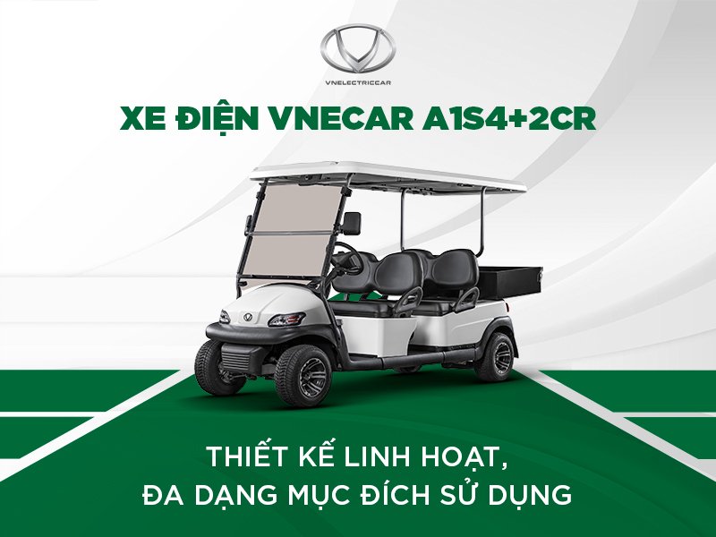 Xe điện VNECAR A1S4+2CR - thiết kế linh hoạt, đa dạng mục đích sử dụng