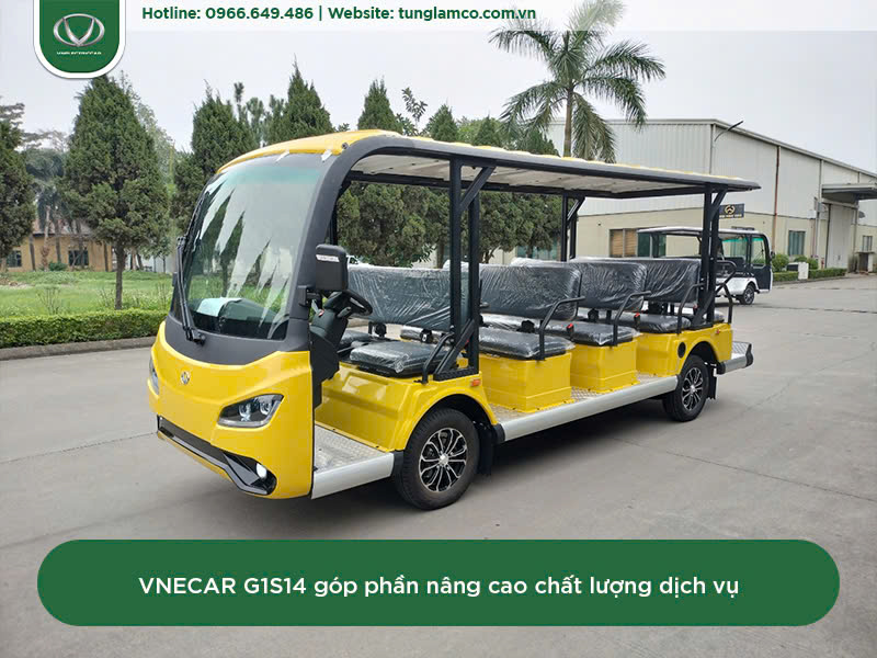 VNECAR G1S14 – Xe điện du lịch 14 chỗ chất lượng, thời gian sử dụng pin lâu