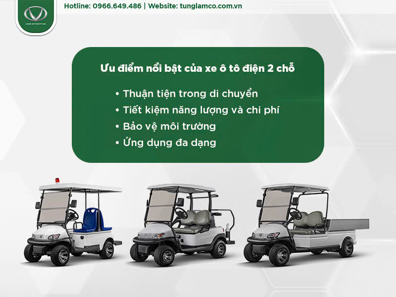 Xe ô tô điện 2 chỗ: Xu hướng hiện đại, tiết kiệm và bảo vệ môi trường
