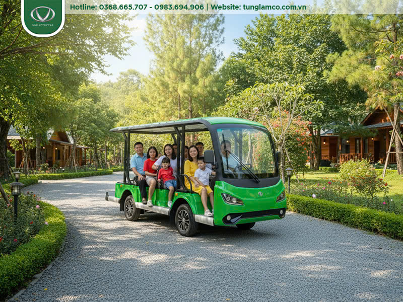 Xe điện Tùng Lâm vận hành êm ái tại resort cao cấp & các khu sinh thái