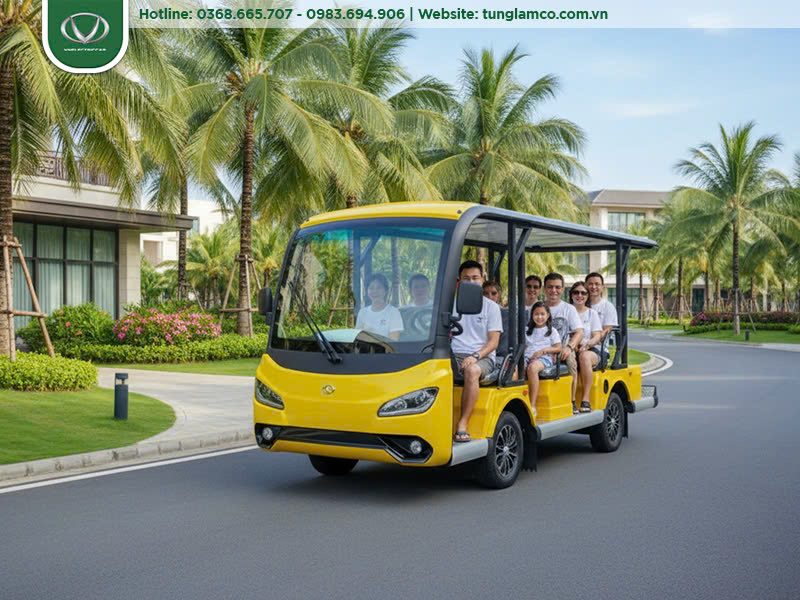 Xe điện 6-8 chỗ: Lựa chọn phổ biến cho resort và khu du lịch