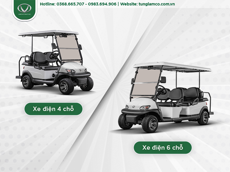 Xe điện sân golf: Chọn 4 chỗ hay 6 chỗ?