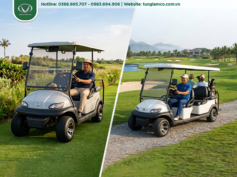 Xe điện sân golf: Chọn 4 chỗ hay 6 chỗ?