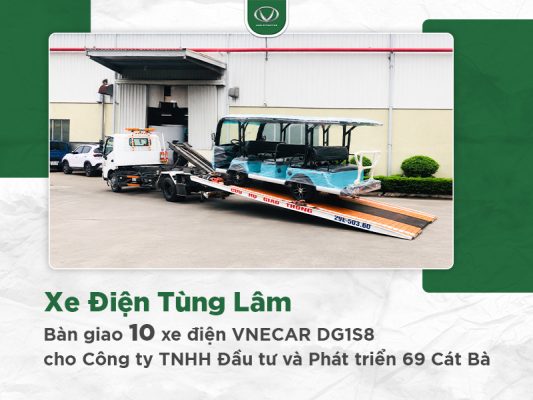 Xe Điện Tùng Lâm bàn giao 10 xe điện VNECAR DG1S8 cho Công ty TNHH Đầu tư và Phát triển 69 Cát Bà
